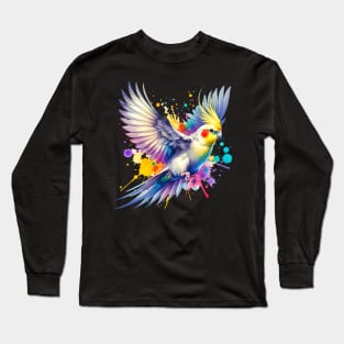 Watercolor Flying Cockatoo Long Sleeve T-Shirt